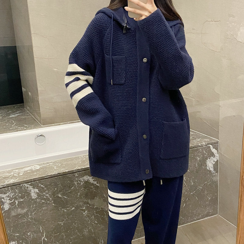 Thom Browne Women's Hooded Knitted Cardigan