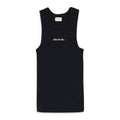 Black Embroidered Logo Tank Top