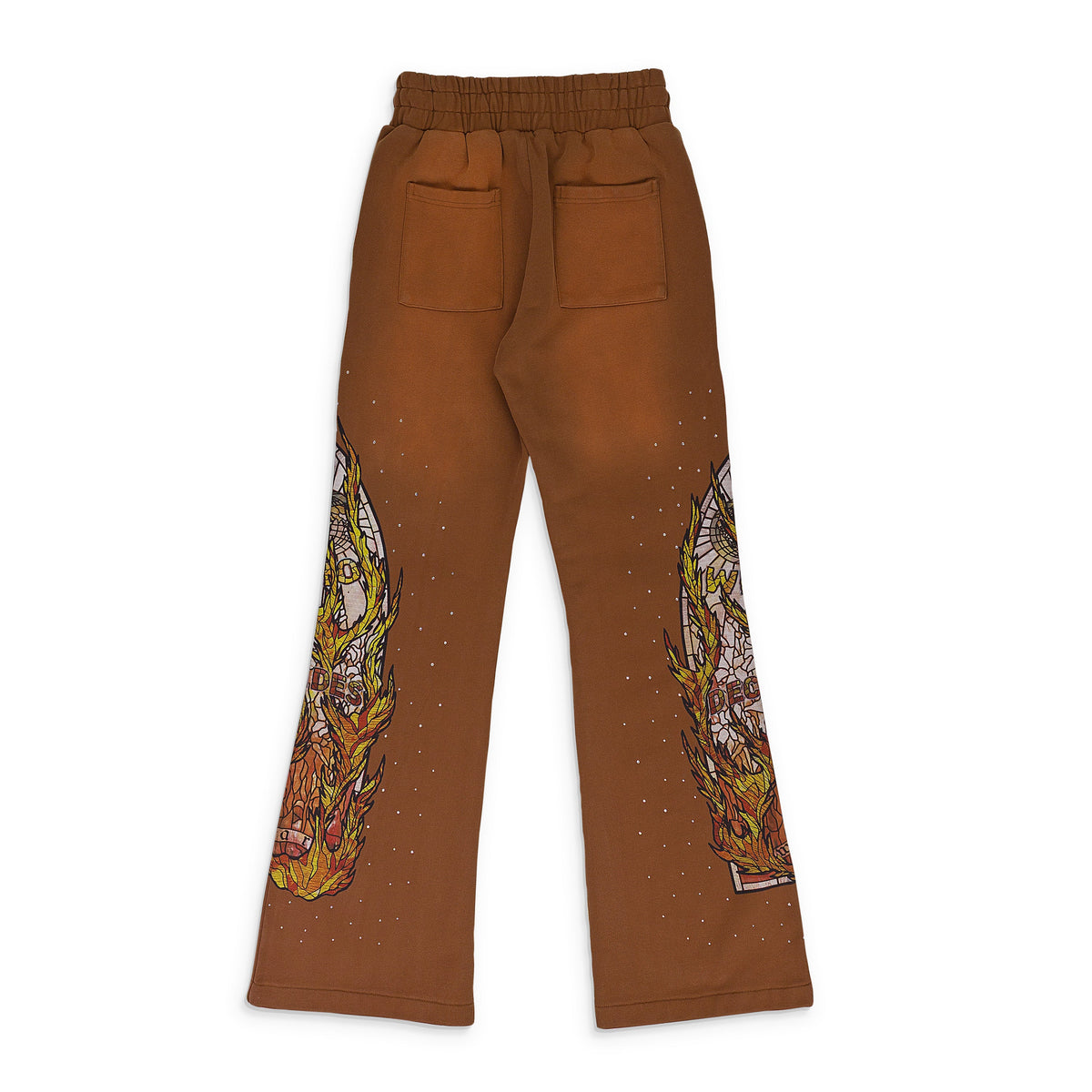 BROWN FLAME GLASS SWEATPANTS