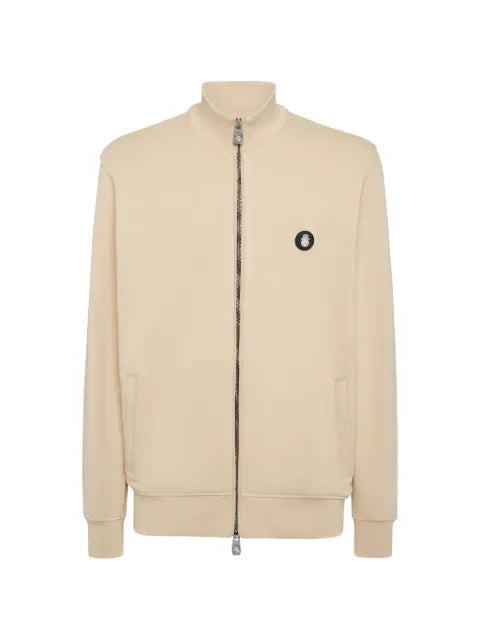 Billionaire zip-fastening logo-patch sweatshirt