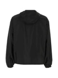 Prada hooded logo-plaque jacket