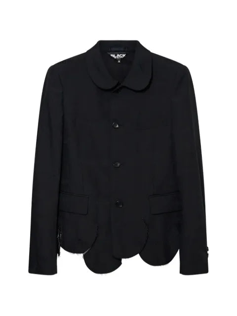 Black Comme Des Garçons scalloped-hem Peter Pan-collar jacket