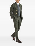 Brunello Cucinelli virgin wool canvas one-and-a-half breasted deconstructed blazer with metal buttons