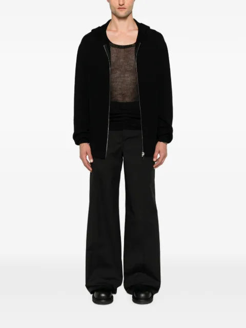 Rick Owens ribbed-knit zip-up hoodie