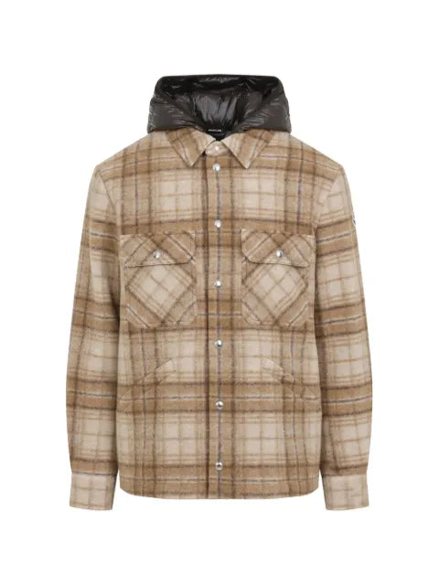 Moncler Nyvalin check-pattern hooded down jacket