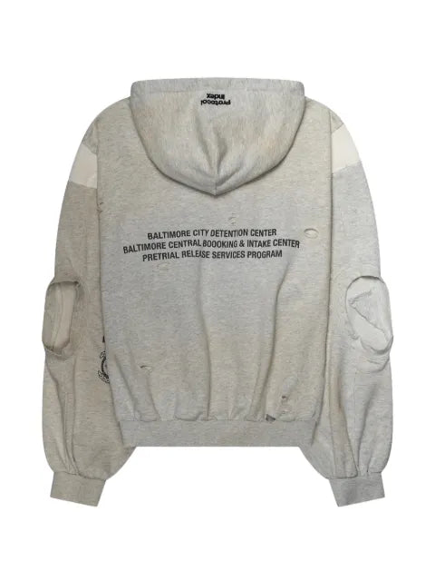 PROTOCOL INDEX reconstructed distressed hoodie