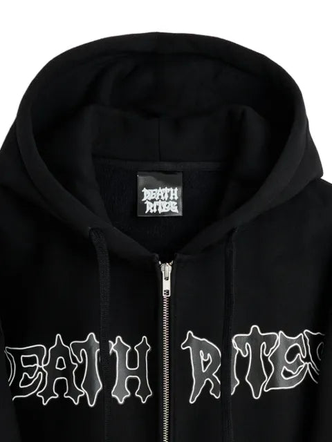 Death Rites Script zip-up hoodie