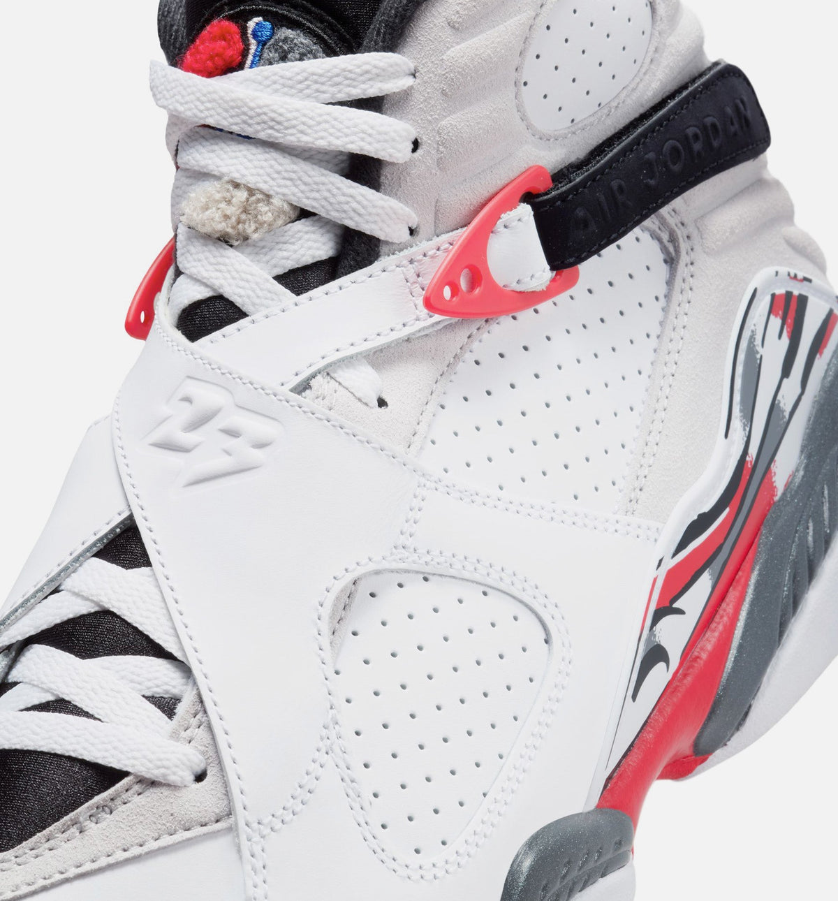 Air Jordan 8 Retro White and True Red Men's Lifestyle Shoes - White/Black/True Red