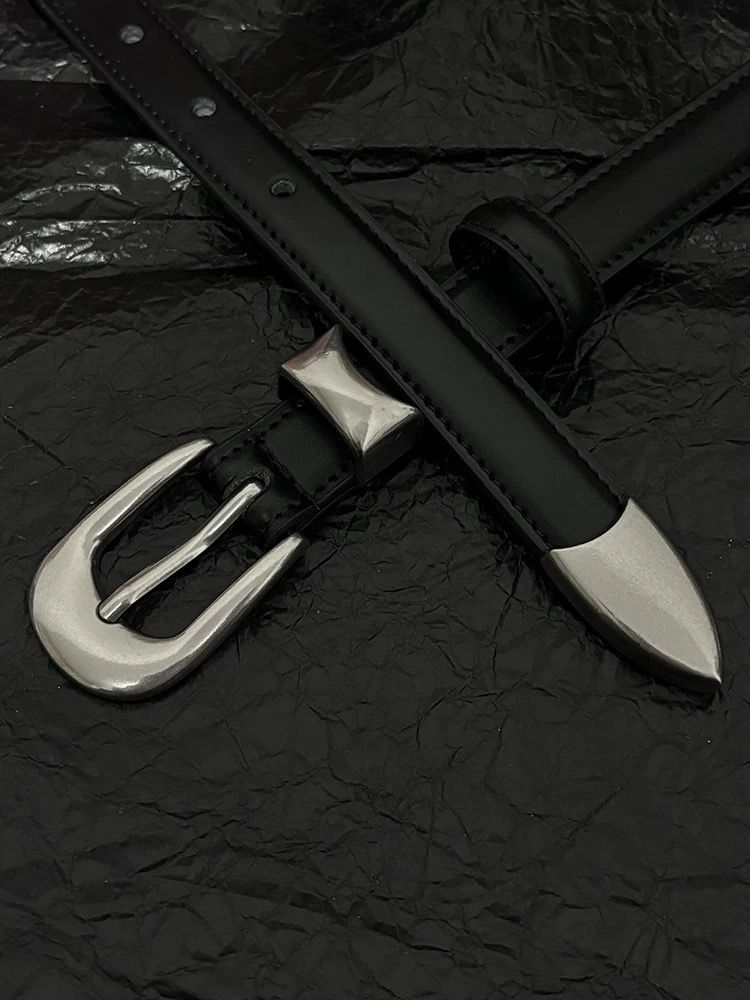 Our Legacy Vintage Metal Buckle Full Grain Leather Unisex Waist Belt