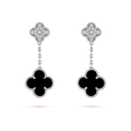 Van Cleef & Arpels CLOVER DIAMOND AND ONYX EARRINGS