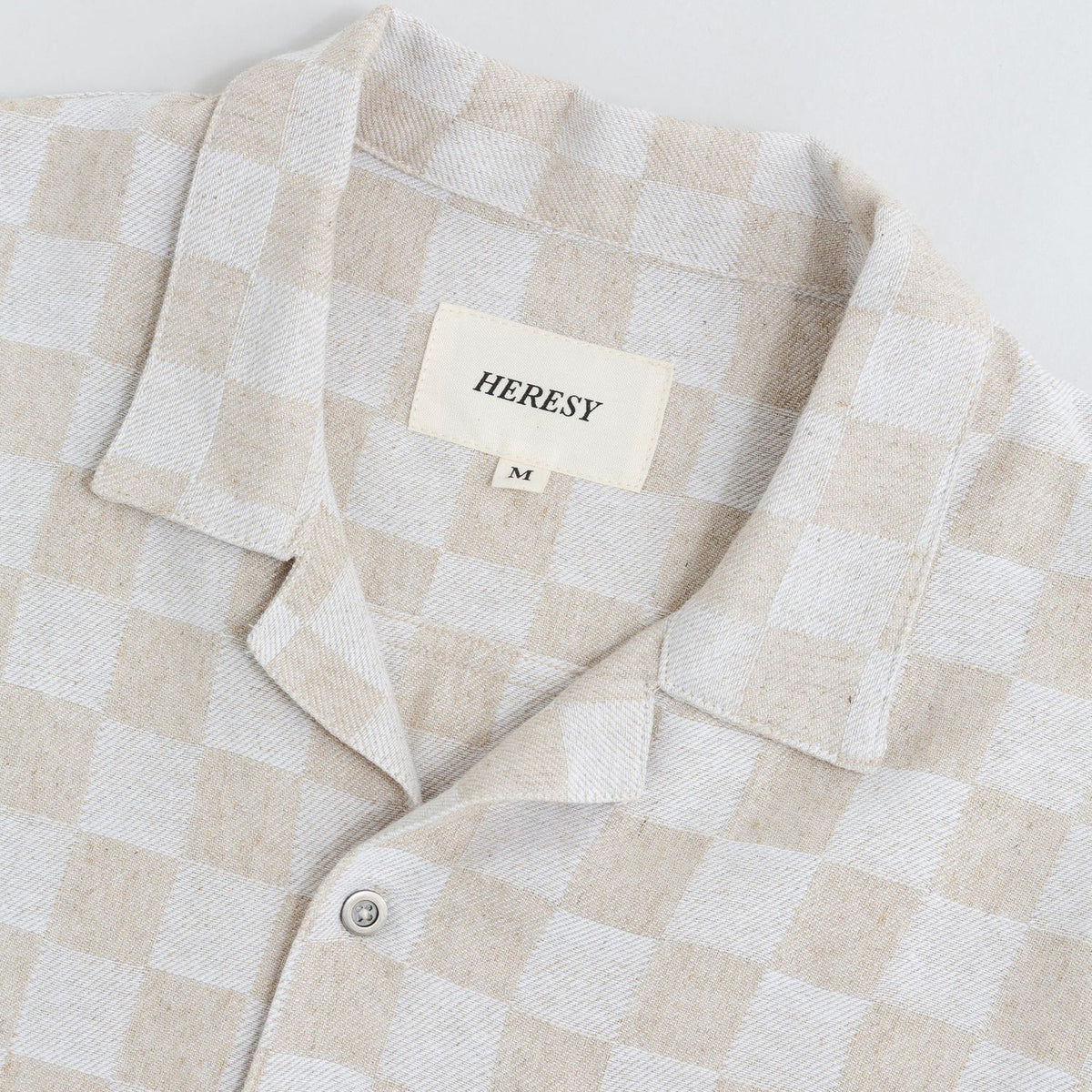 Heresy Trellis Revere Shirt: Ecru Check