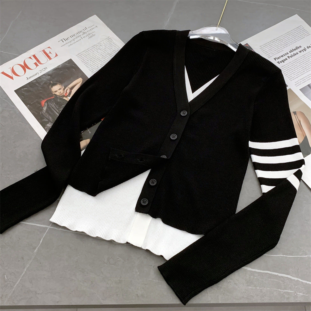 Thom Browne Sexy Faux Two-Piece Knitted Cardigan
