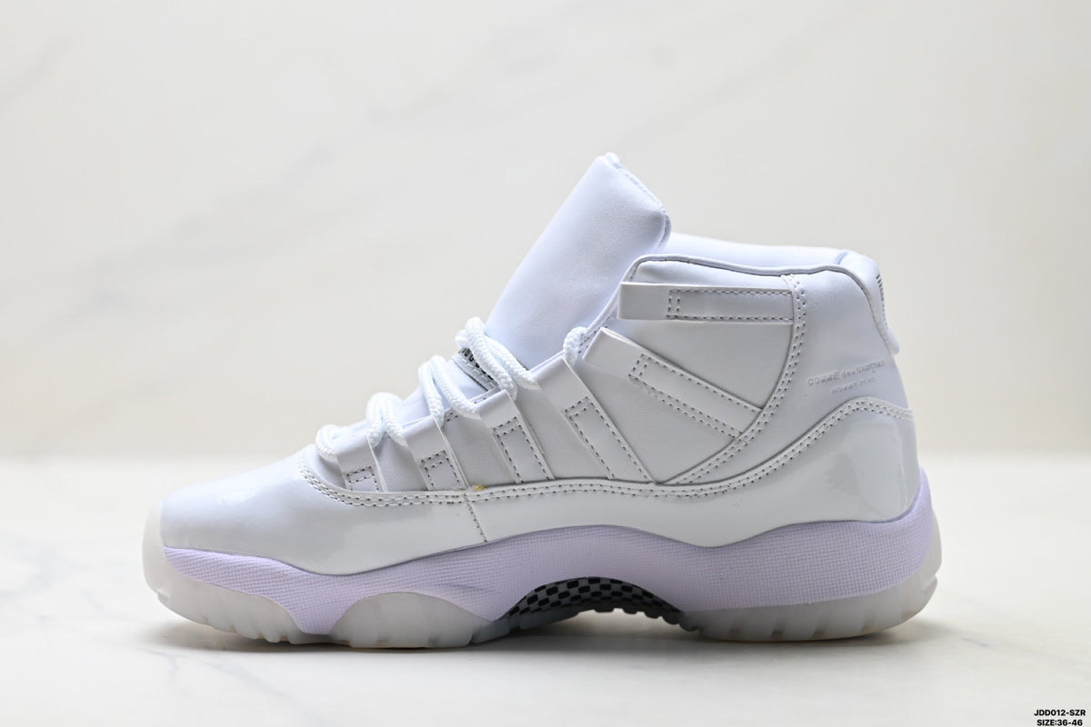 Air Jordan 11 Retro White and Lavender Unisex Sneakers Style 23