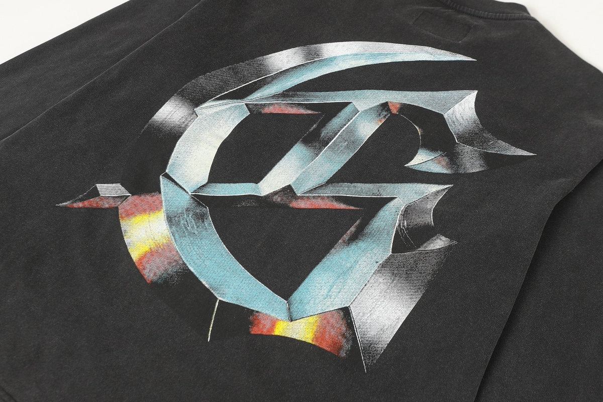 Godspeed Washed Black Skeleton Car Graphic Long-Sleeve T-Shirt