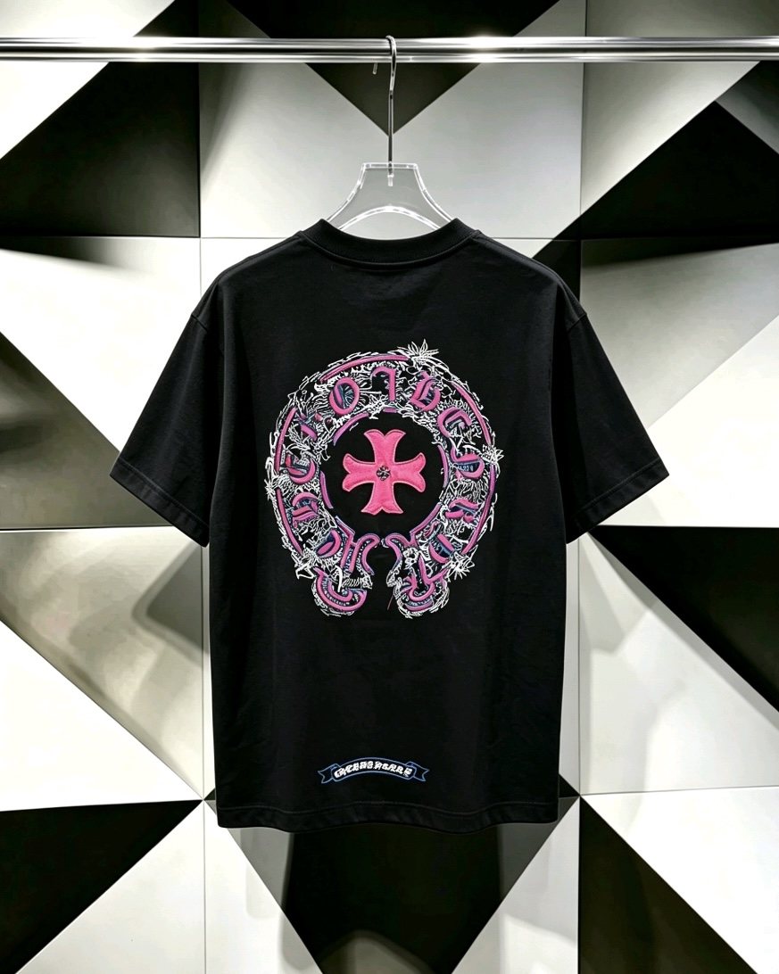 Chrome Hearts Circular Cross Floral Graphic T-Shirt