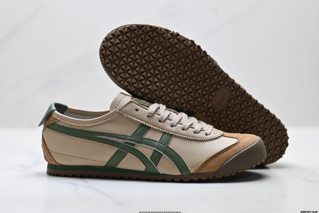 Onitsuka Tiger Retro Low Top Beige Green Gum Unisex Shoes Style 08
