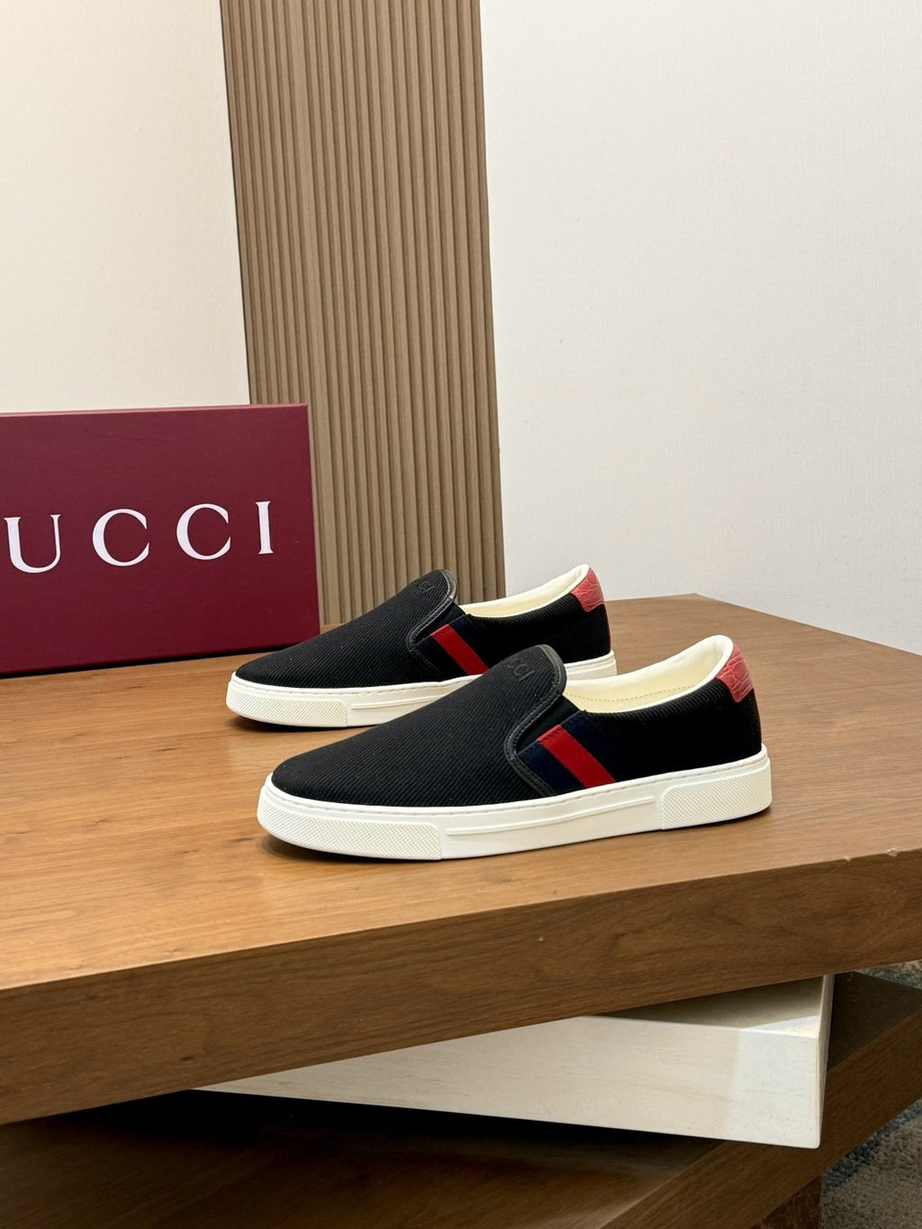 Gucci Web Stripe Slip-On Sneakers