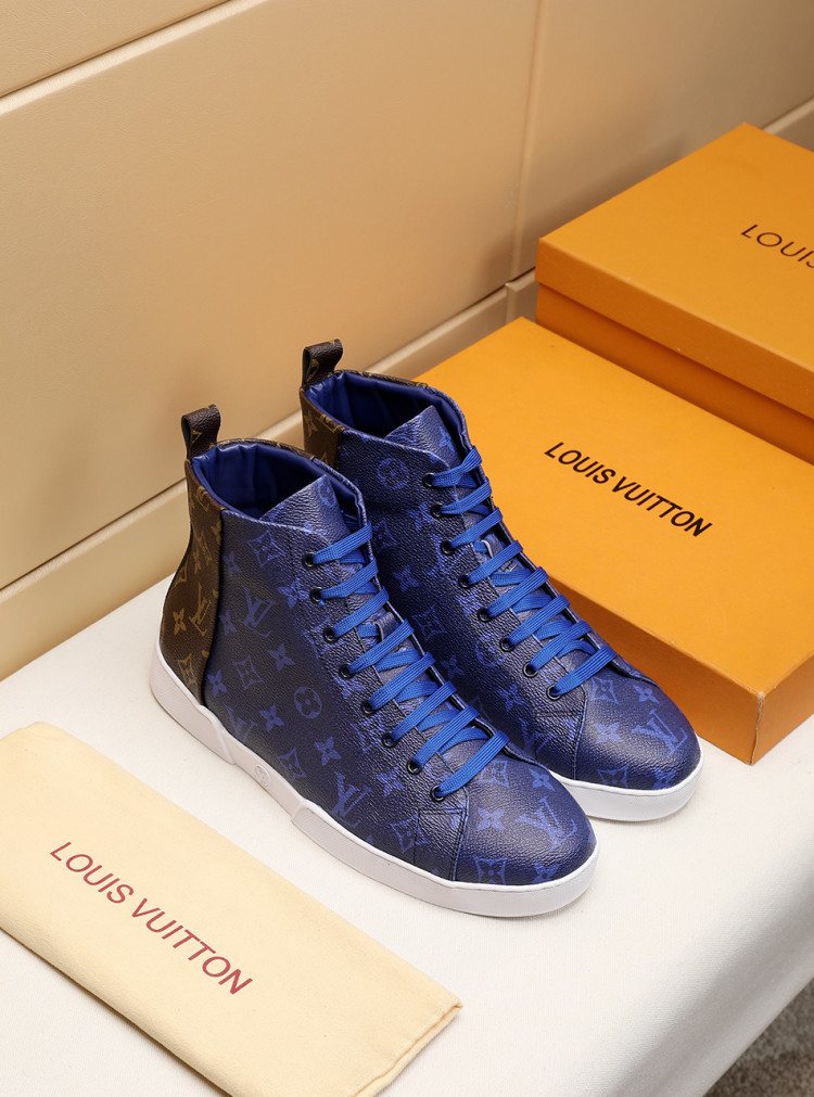 Louis Vuitton Monogram-Pattern High-Top Sneakers
