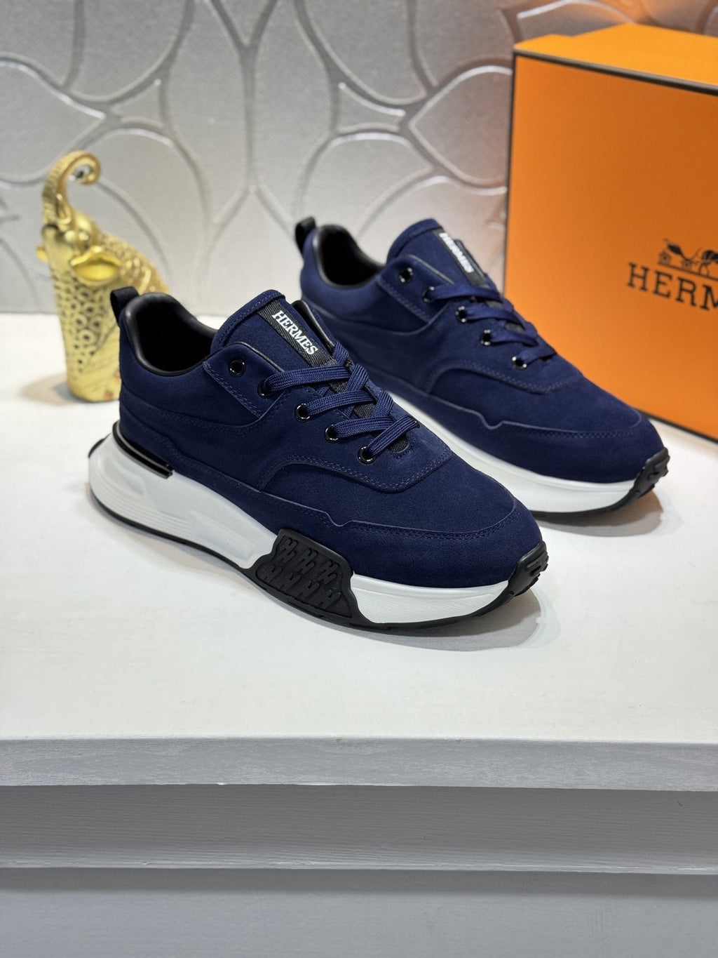 Hermès Men's Paneled Lace-Up Sneakers