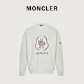 Moncler 26SS Contrast Color Large Logo Crew Neck Sweatshirt White
