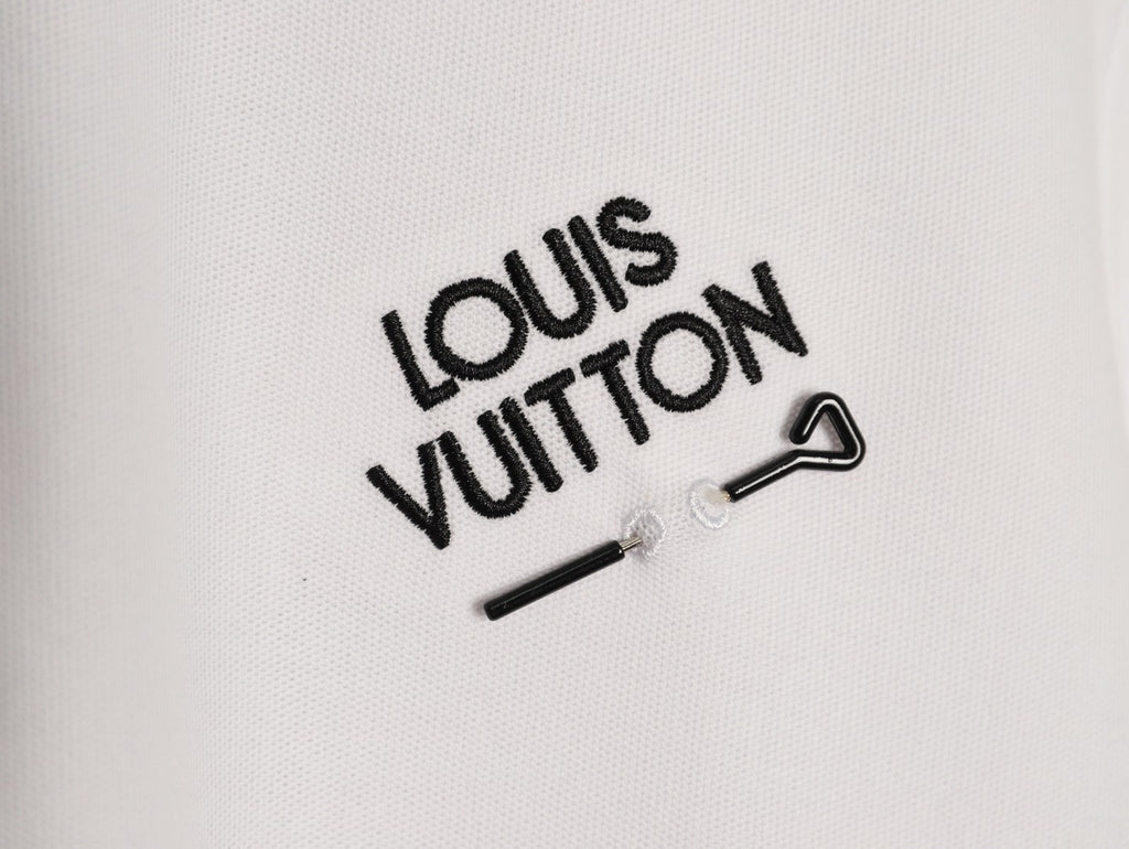Louis Vuitton 25SS Letter-Detail Short-Sleeve Polo - White
