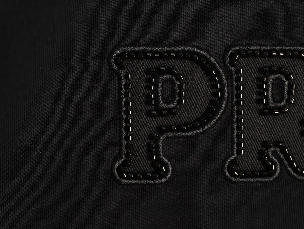 Prada Tonal Outlined Lettering T-Shirt - Black