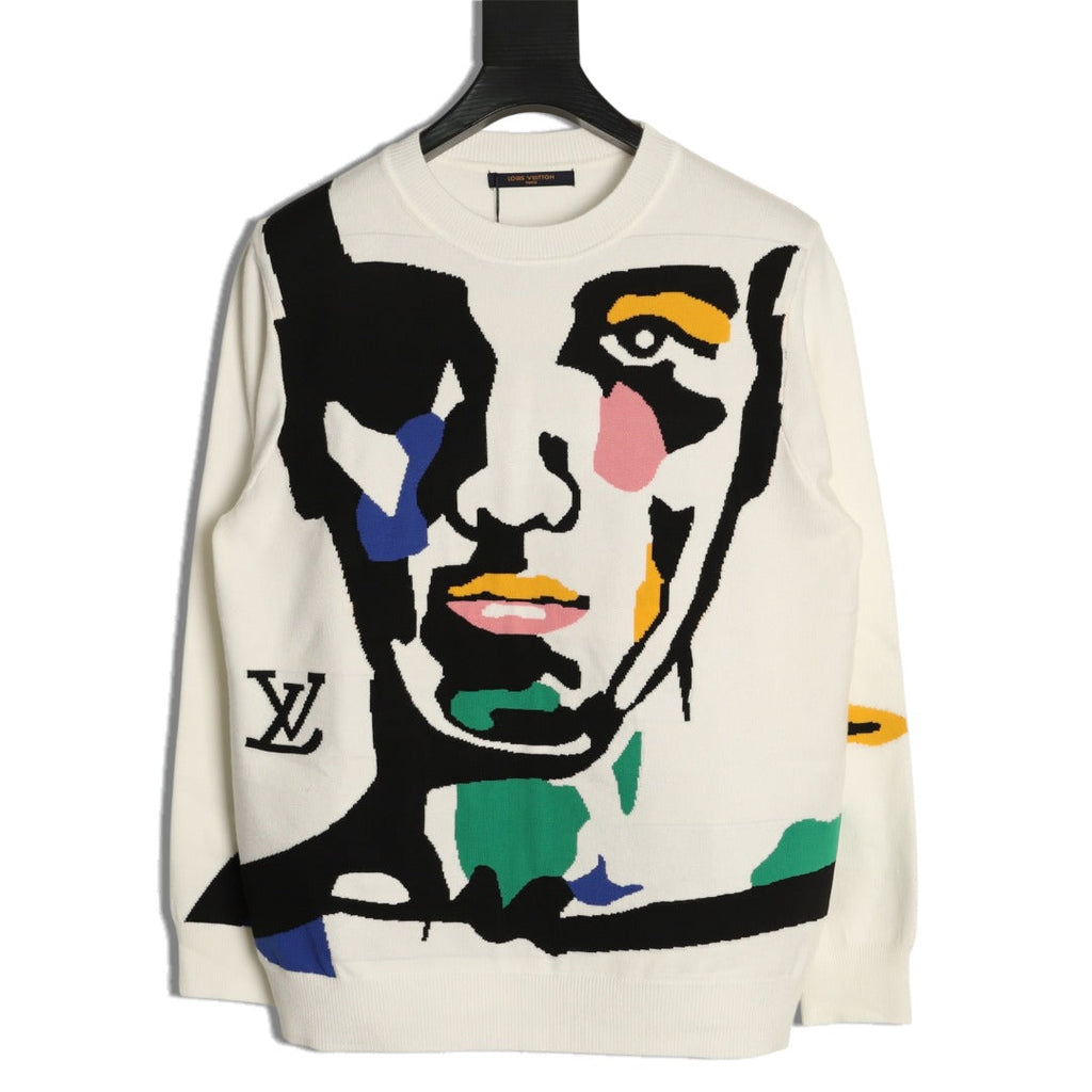 Louis Vuitton Portrait-Graphic Crewneck Sweater - Cream